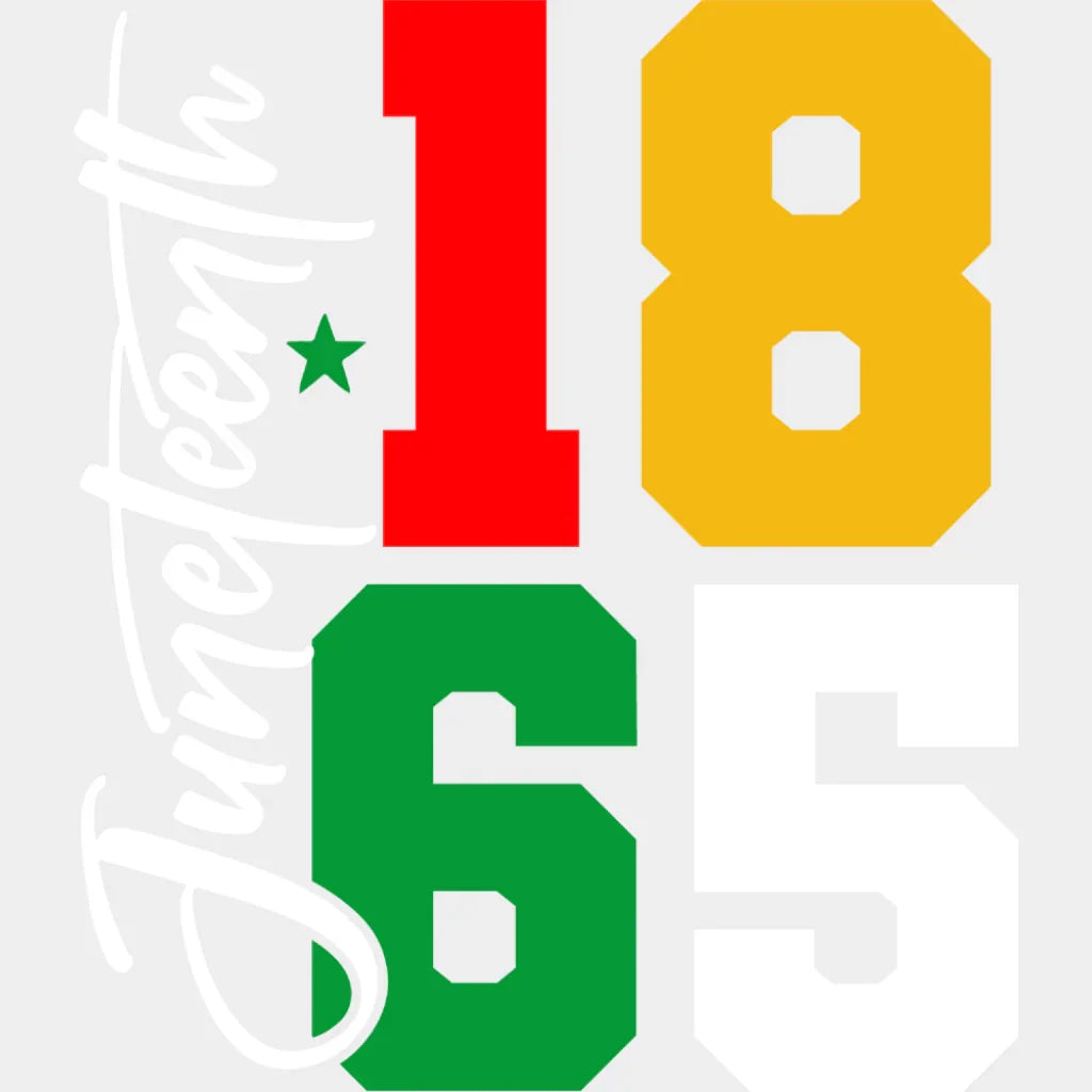 Juneteenth 1865 B&W - Juneteenth DTF Transfer Adult Unisex - S & M (10’’) / Light Color Design (See Imaging)