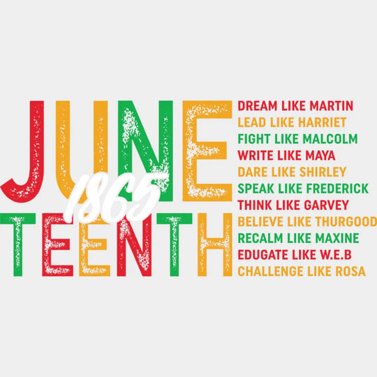 Juneteenth 1865 Educate Like W.E.B - Juneteenth DTF Transfer Adult Unisex - S & M (10’’) / Light Color Design (See