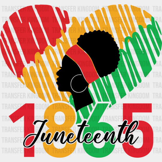 Juneteenth 1865 Heart - Juneteenth DTF Transfer Adult Unisex - S & M (10’’) / Dark Color Design (See Imaging)