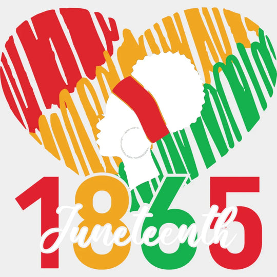 Juneteenth 1865 Heart - Juneteenth DTF Transfer Adult Unisex - S & M (10’’) / Light Color Design (See Imaging)