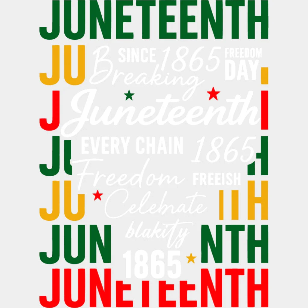 Juneteenth B&W Design - Juneteenth DTF Transfer Adult Unisex - S & M (10’’) / Light Color Design (See Imaging)