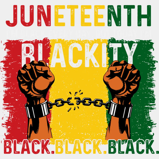 Juneteenth Blackity Black Black Black - Juneteenth DTF Transfer Adult Unisex - S & M (10’’) / Light Color Design (See