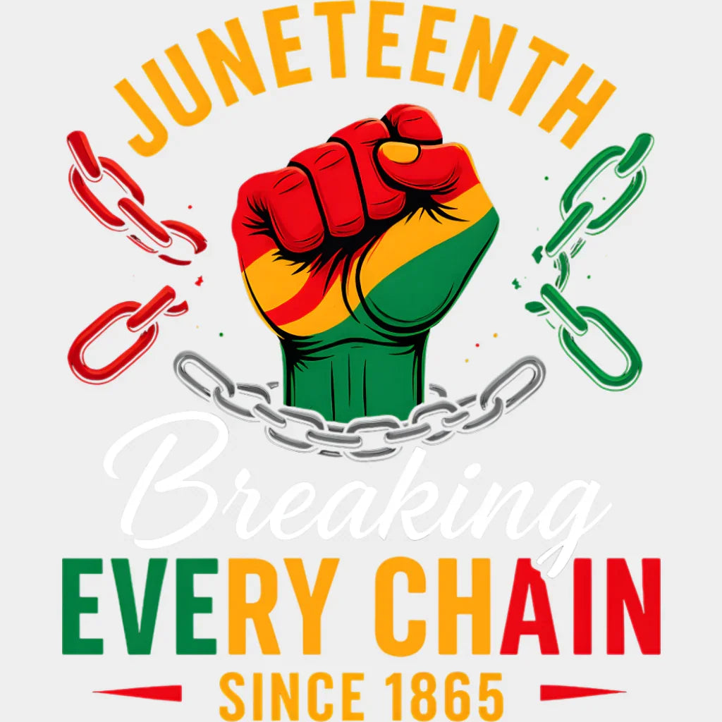 Juneteenth Chains - Juneteenth DTF Transfer Adult Unisex - S & M (10’’) / Light Color Design (See Imaging)
