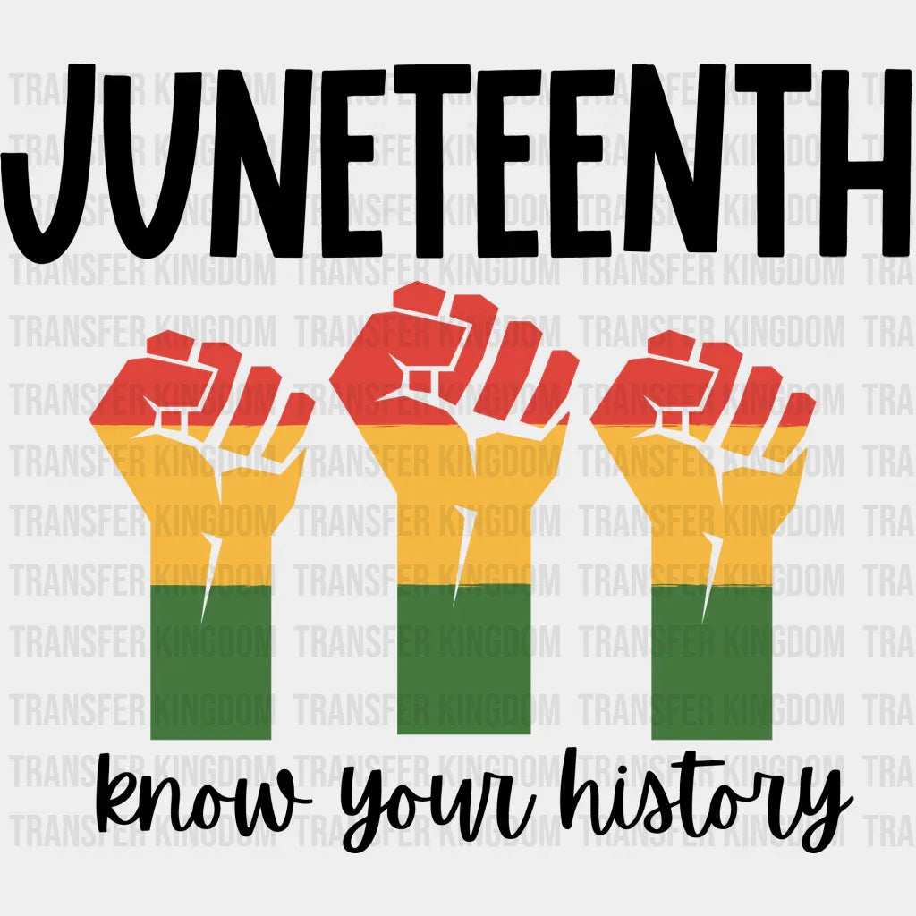 Juneteenth Know Your History - BLM design DTF heat transfer