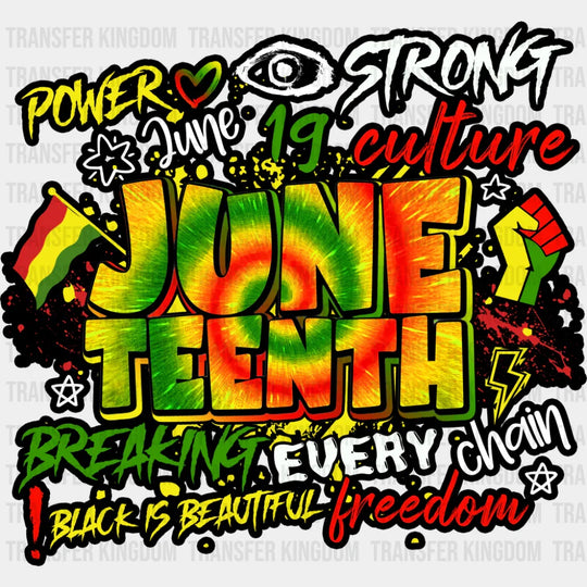 Juneteenth Retro Design - Juneteenth DTF Transfer Adult Unisex - S & M (10’’) / Dark Color Design (See Imaging)