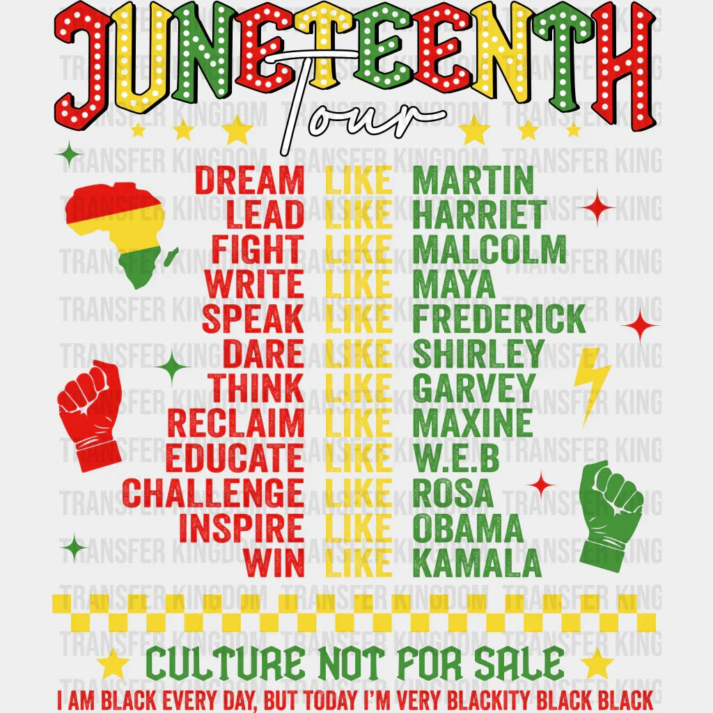 Juneteenth Tour Design - Dtf Heat Transfer