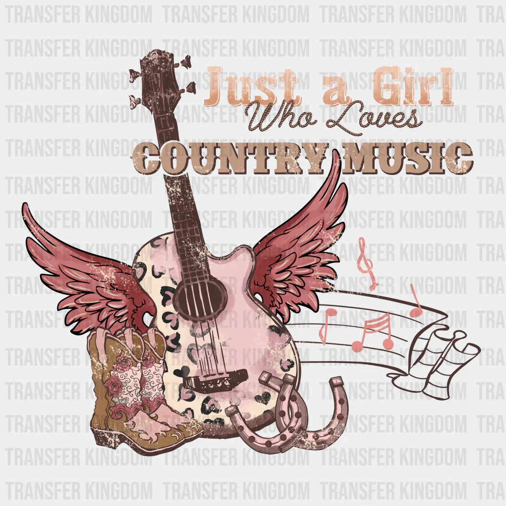JUST A GIRL WHO LOVES COUNTRY MUSIC - DTF heat transfer - transfer-kingdom