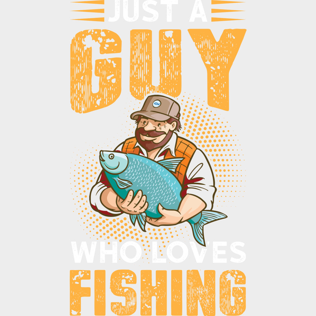 Just A Guy Who Loves Fishing - Fishing DTF Transfers Adult Unisex - S & M (10’’) / Light Color Design (See Imaging)