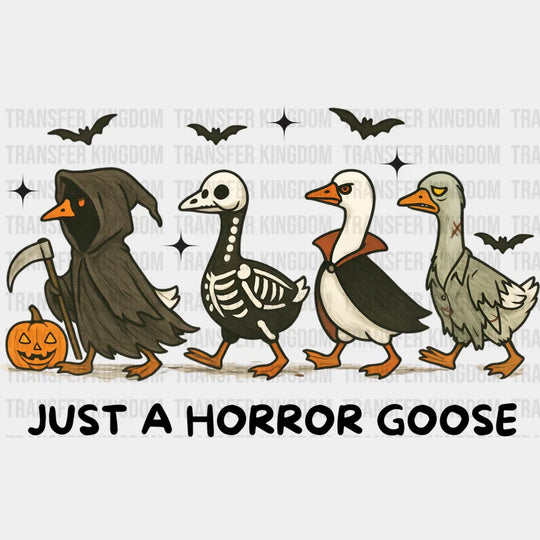 Just A Horror Goose & Bats Halloween DTF Transfer Adult Unisex S & M (10’’) / Dark Color Design (See Imaging)