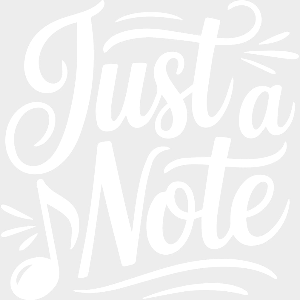 Just A Note - Music DTF Transfers - Adult Unisex - S & M (10’’) / Light Color Design (See Imaging)