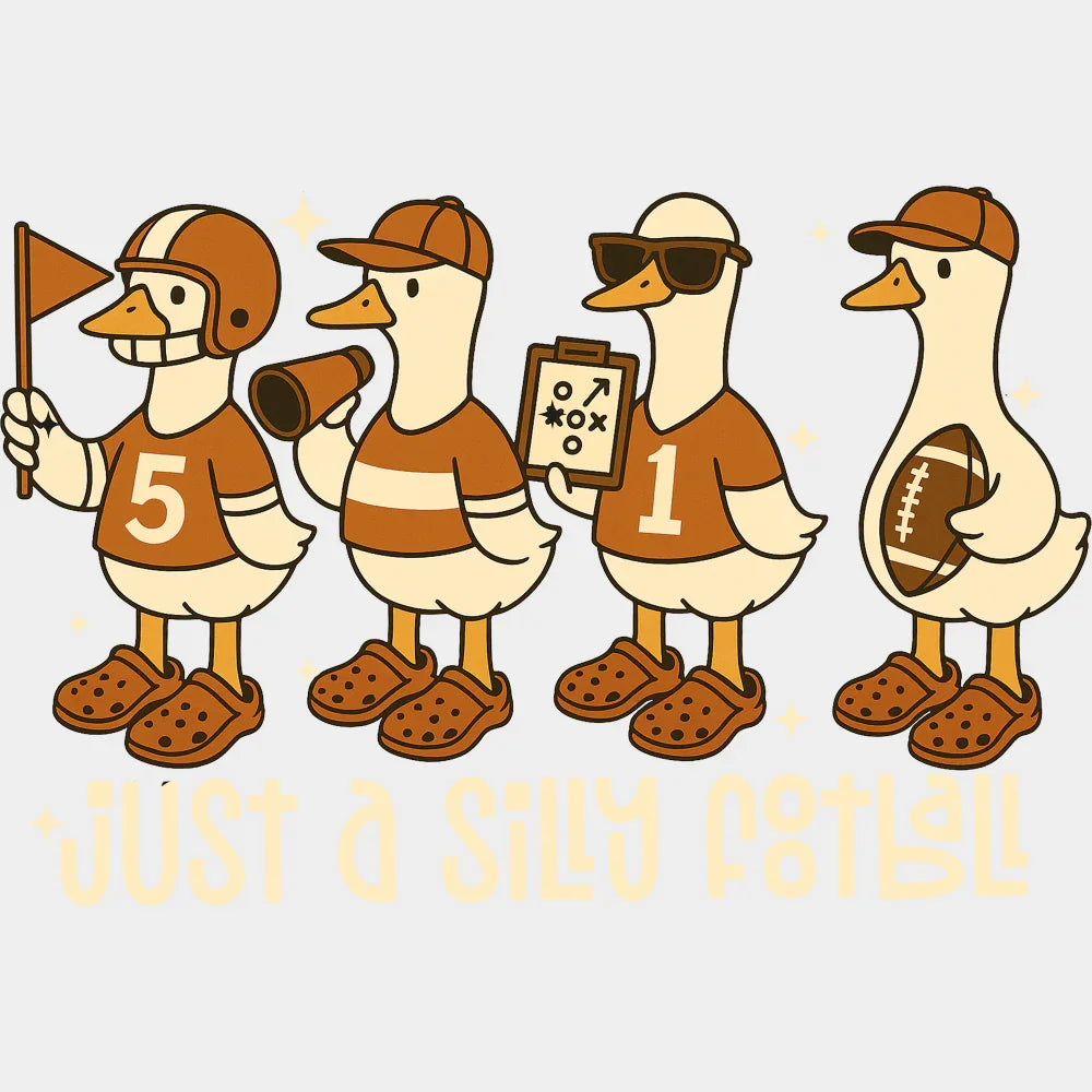 Just A Silly Football - Football DTF Transfer Adult Unisex - S & M (10’’) / Light Color Design (See Imaging)