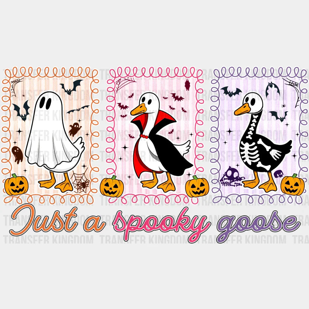 Just A Spooky Goose Colorful Design Halloween DTF Transfer