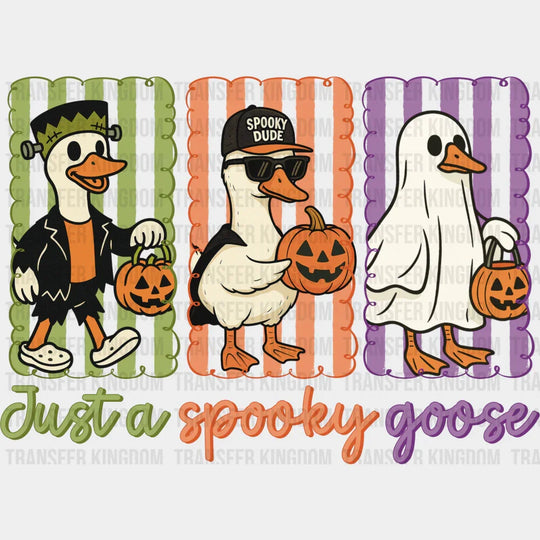 Just A Spooky Goose Colorful Halloween DTF Transfer