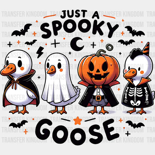 Just A Spooky Goose Cute Design Halloween DTF Transfer Adult Unisex S & M (10’’) / Dark Color Design (See Imaging)