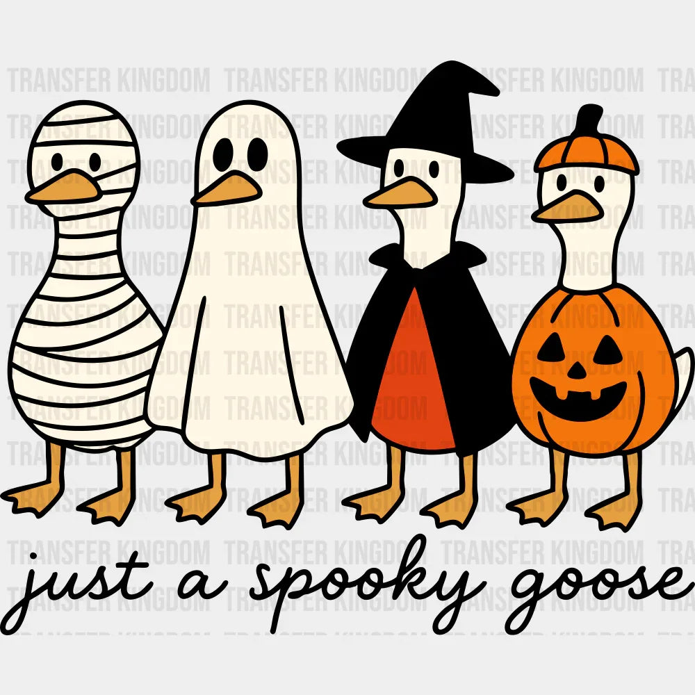 Just A Spooky Goose Design Halloween DTF Transfer Adult Unisex S & M (10’’) / Dark Color Design (See Imaging)