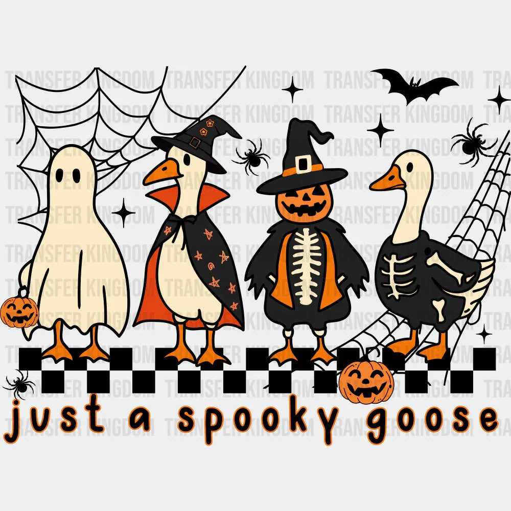 Just A Spooky Goose Spider Webs Halloween DTF Transfer