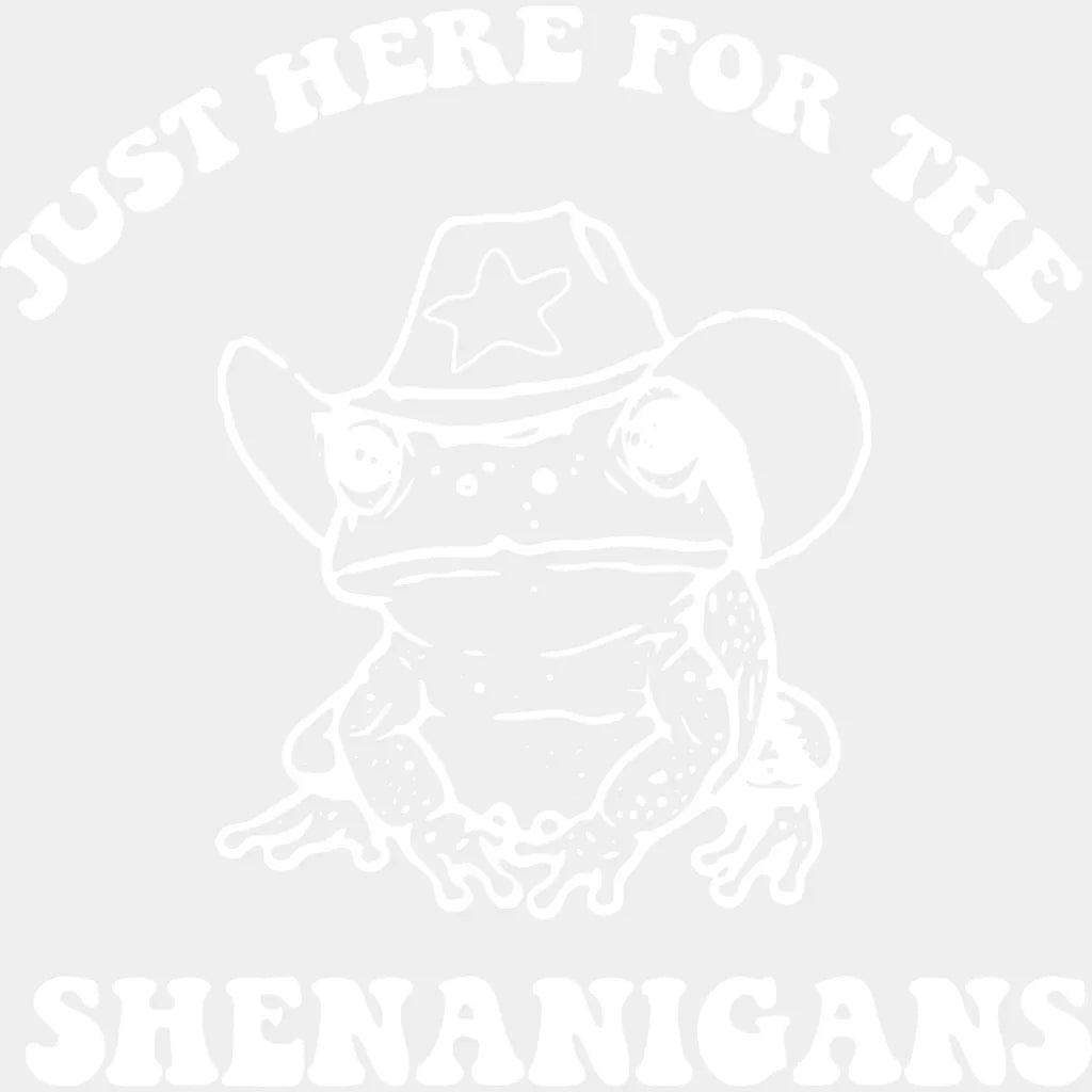 Just Here For The Shenanigans - St. Patrick’s Day DTF Transfer Adult Unisex - S & M (10’’) / Light Color Design (See