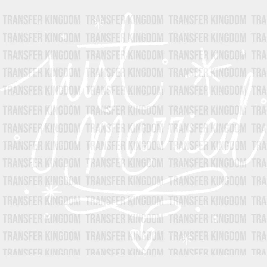 Just Married Star Design - Honeymoon Iron On Dtf Transfer Unisex S & M (10’’) / Light Color See