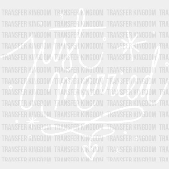 Just Married Star Design - Honeymoon Iron On Dtf Transfer Unisex S & M (10’’) / Light Color See