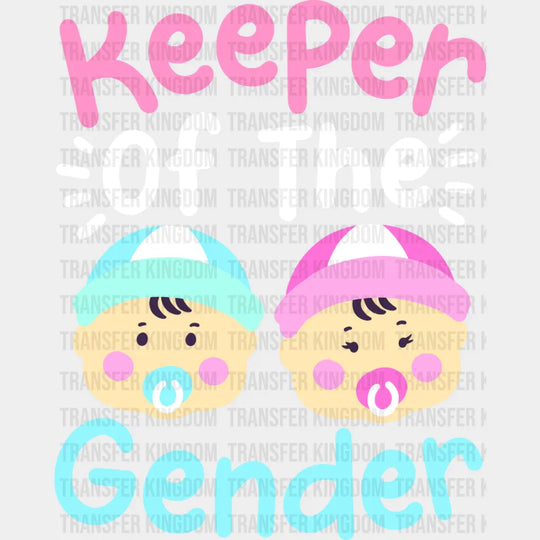 Keeper Of The Gender Baby - Reveal Dtf Heat Transfer Unisex S & M (10’’) / Light Color Design