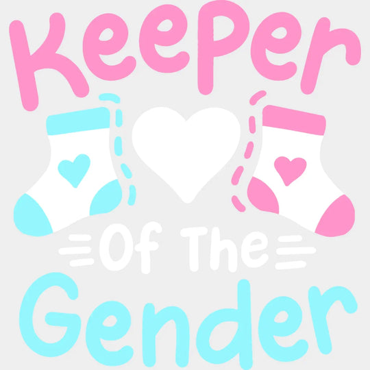 Keeper Of The Gender Socks - Reveal Dtf Heat Transfer Unisex S & M (10’’) / Light Color Design