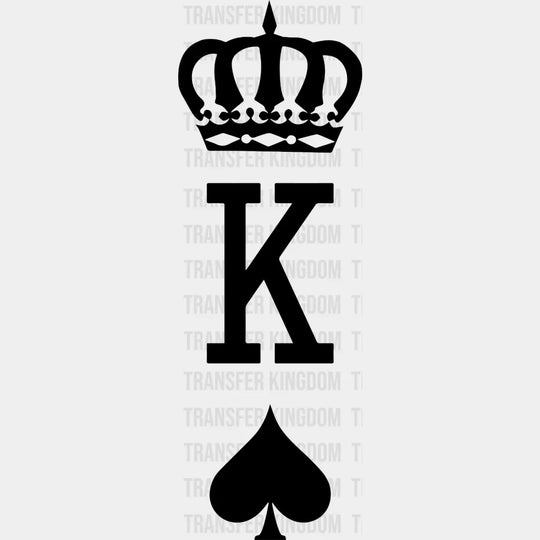 King And Queen - Spades Heart Couple Matching Design Dtf Heat Transfer