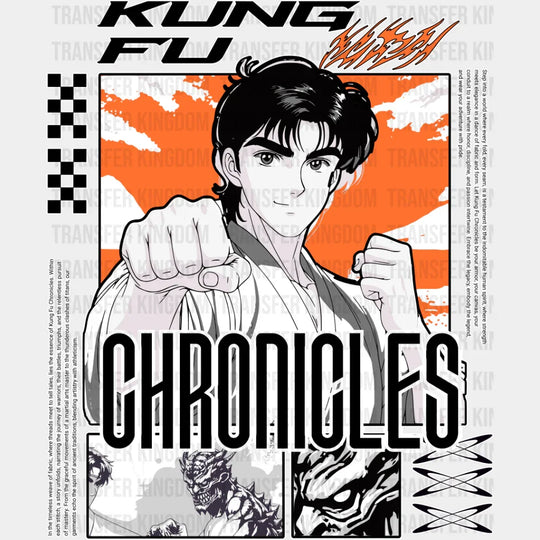 Kung Fu Chronicles - Anime Dtf Heat Transfer Unisex S & M (10’’) / Light Color Design See Imaging