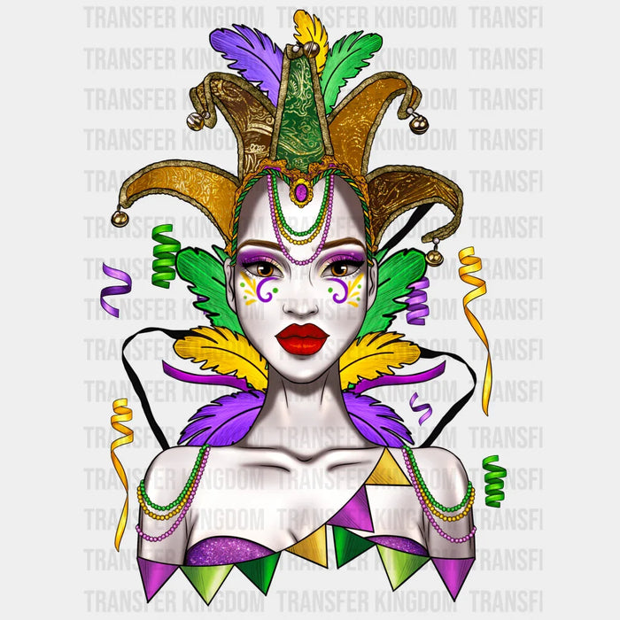 Lady Mardi Gras Design- Mardi Gras DTF heat transfer