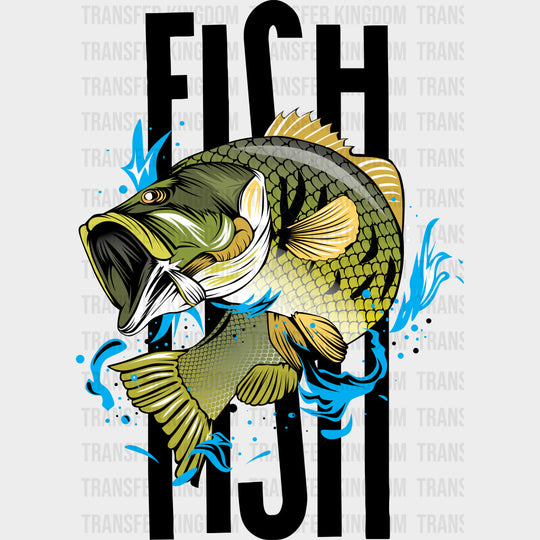 Largemouth Bass B&W - Fishing DTF Transfers Adult Unisex - S & M (10’’) / Dark Color Design (See Imaging)