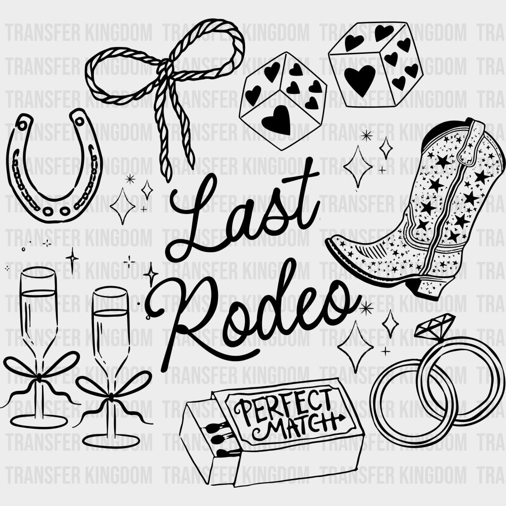 Last Rodeo - Bachelorette DTF Transfers transfer-kingdom Dark Color Design (See Imaging)