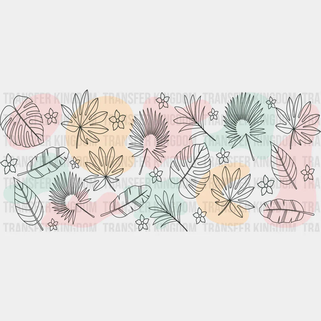 Leaves Uv Dtf Transfer Cup Wrap Sticker