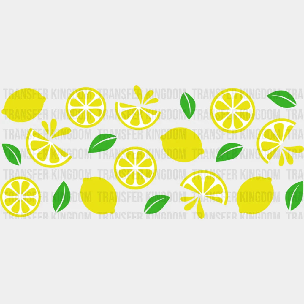 Lemon Wedges & Slices - General Cup Wrap UV Sticker Permanent UV DTF Decal UVDTF