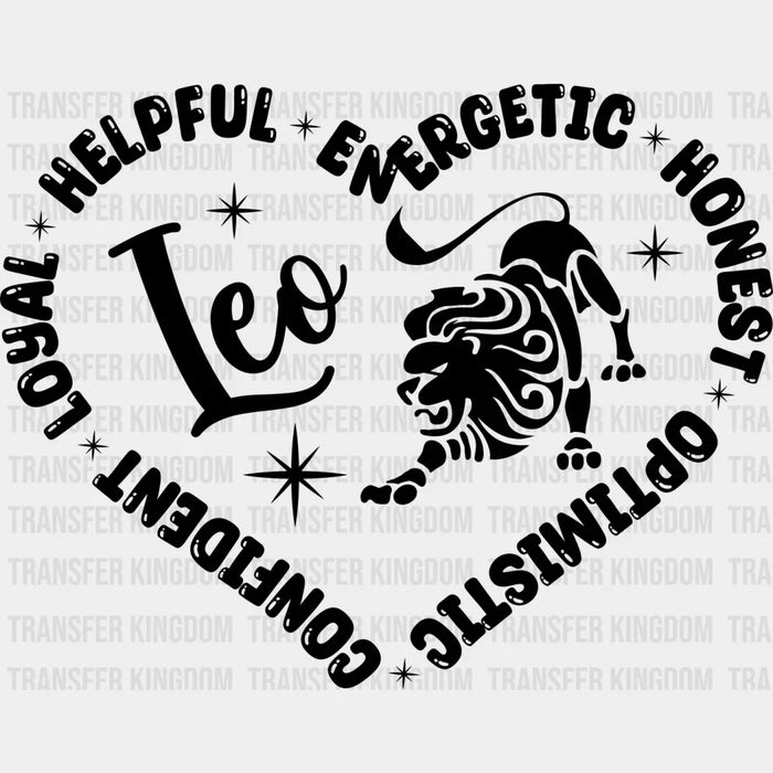 Leo Heart Design - Zodiac & Horoscopes DTF heat transfer