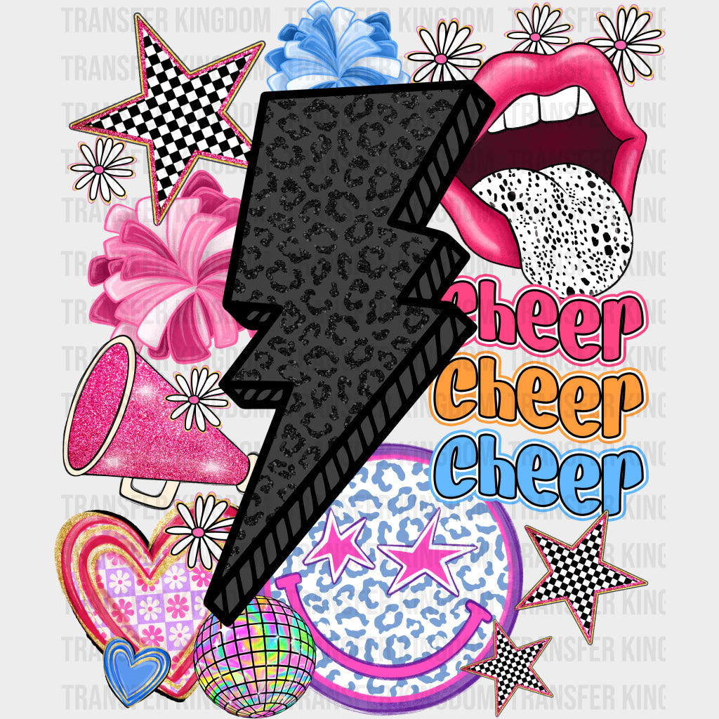 Leopard Print Lightning Bolt - Cheerleading DTF Transfers