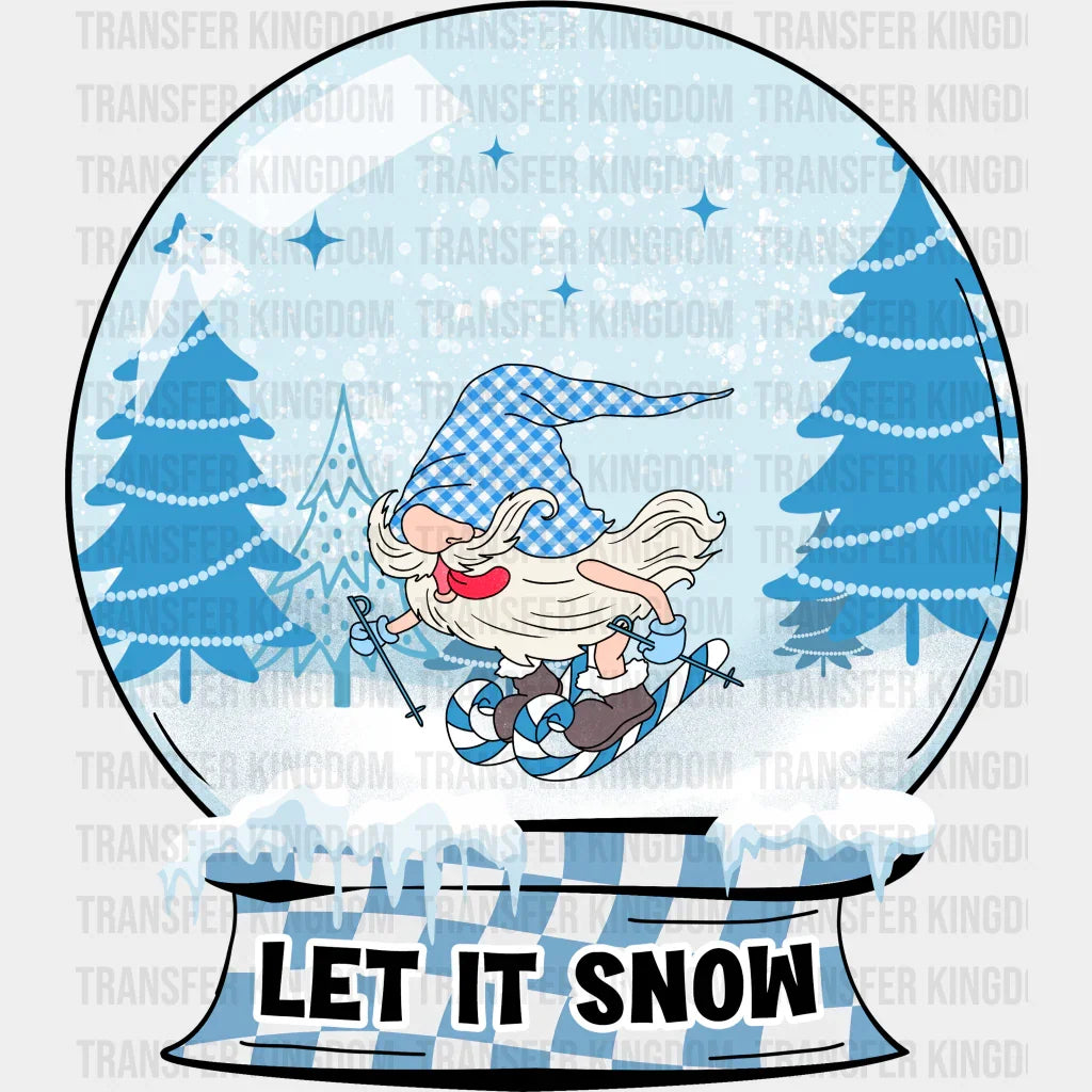 Let It Snow Snowglobe Design - Winter Iron On Dtf Transfer