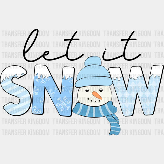 Let It Snow - Winter Iron On Dtf Transfer Unisex S & M (10’’) / Dark Color Design See Imaging