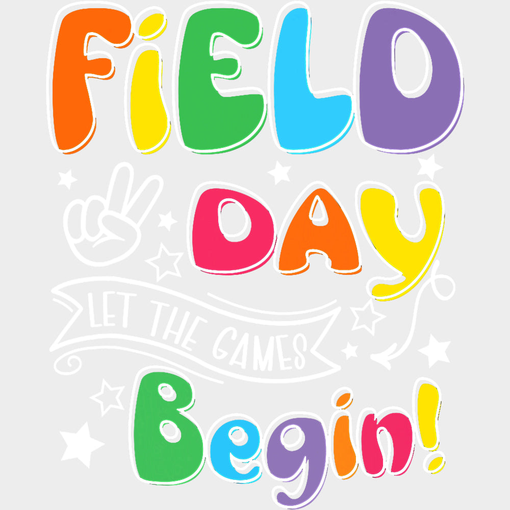 Let The Games Begin B&W Peace Sign - Field Trip DTF Transfers Adult Unisex - S & M (10’’) / Light Color Design (See