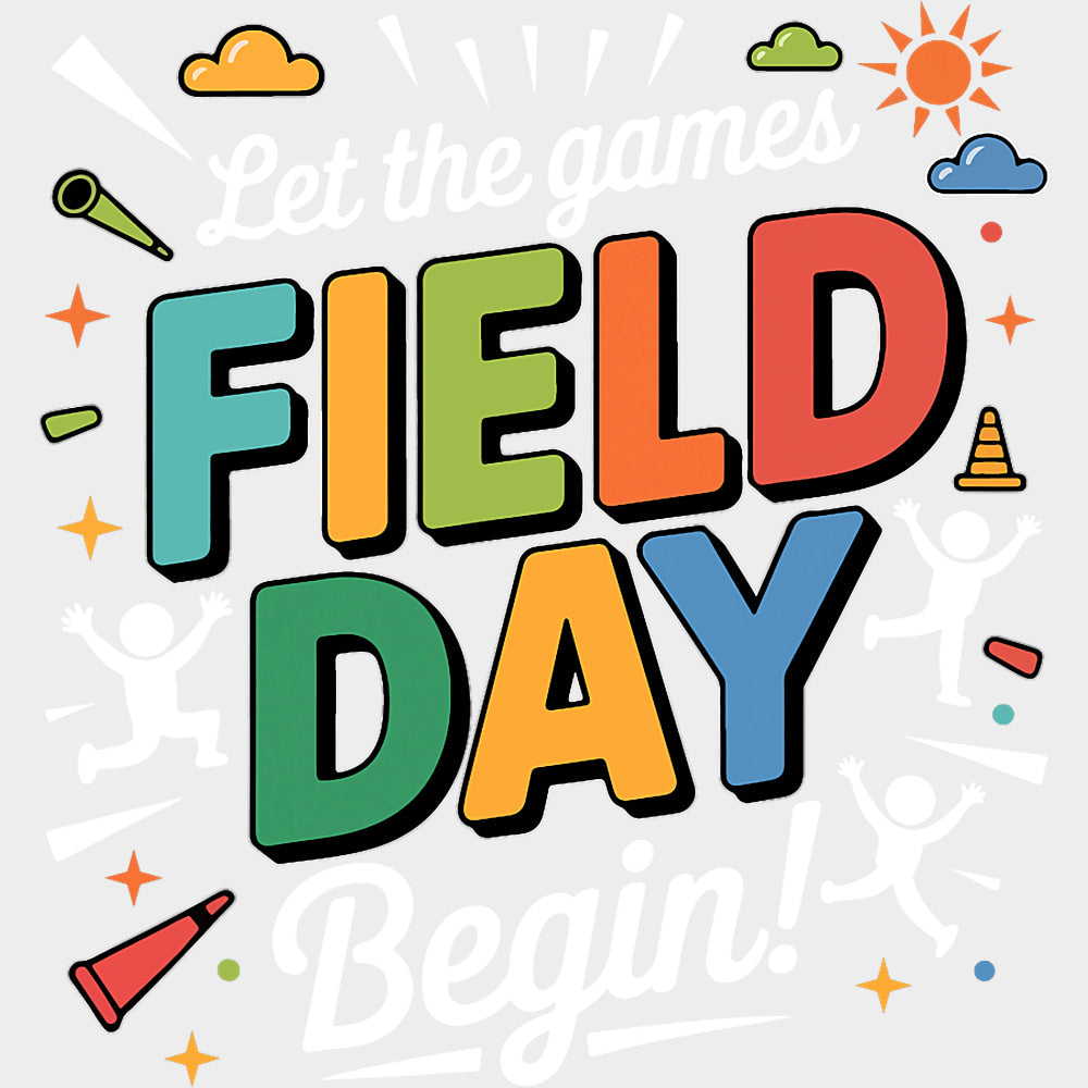 Let The Games Begin Black And White - Field Trip DTF Transfers Adult Unisex - S & M (10’’) / Light Color Design (See