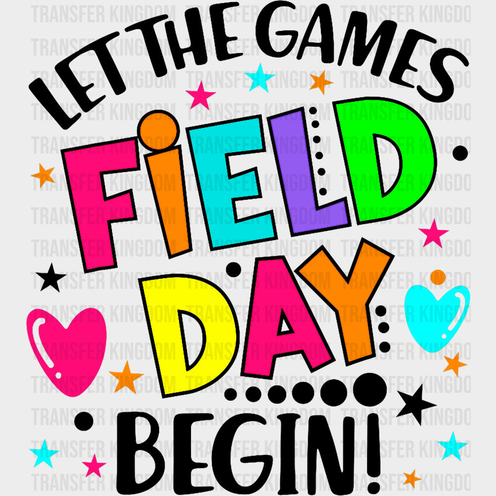Let The Games Begin Stars & Hearts - Field Trip DTF Transfers Adult Unisex - S & M (10’’) / Dark Color Design (See