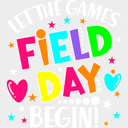 Let The Games Begin Stars & Hearts - Field Trip DTF Transfers Adult Unisex - S & M (10’’) / Light Color Design (See