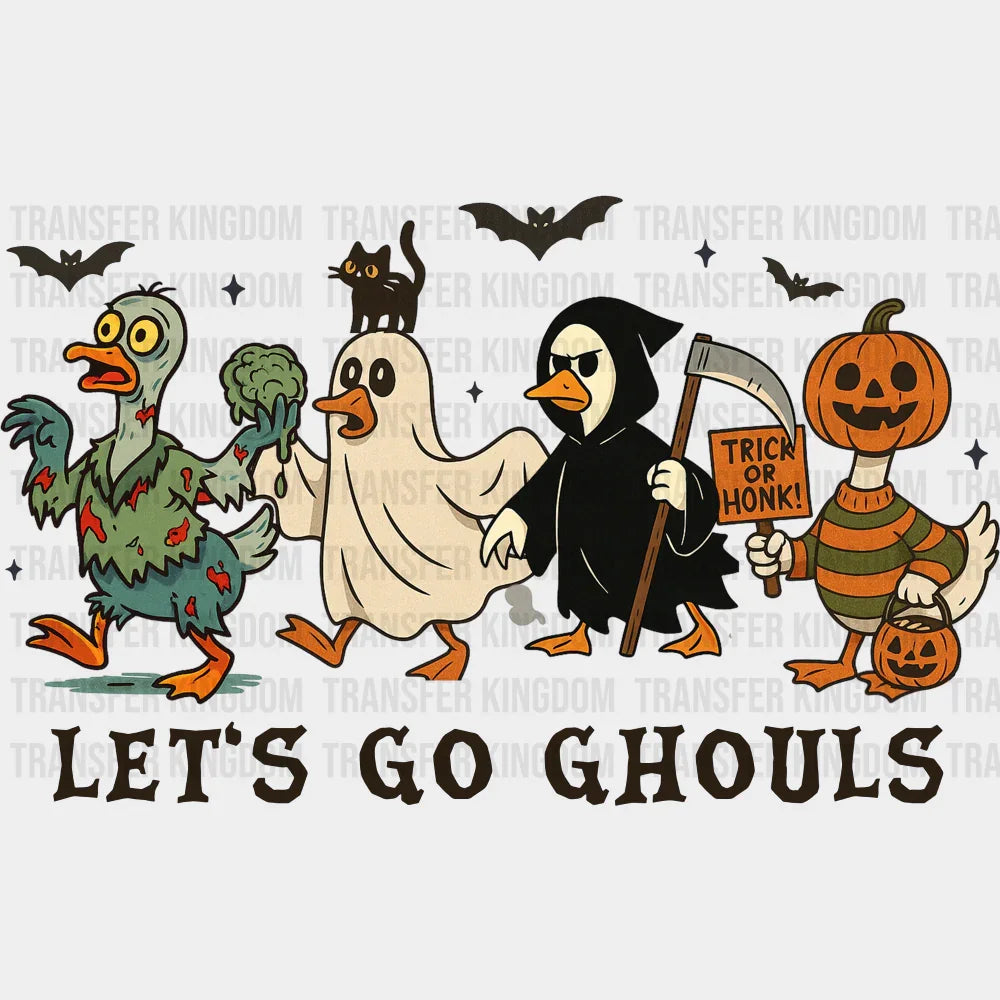 Let’s Go Ghouls Zombie Ghost Reaper Halloween DTF Transfer