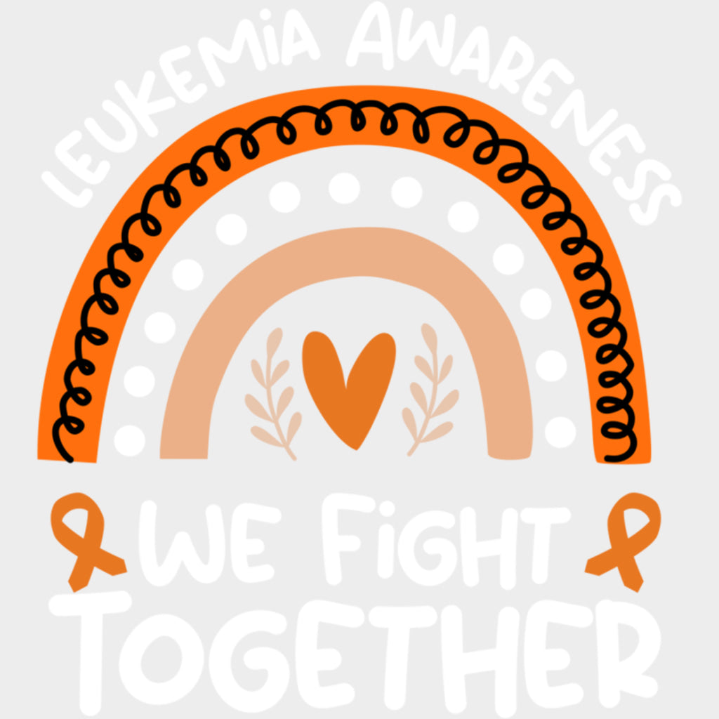 Leukemia Awareness We Fight Together - Leukemia DTF Transfers Adult Unisex - S & M (10’’) / Light Color Design (See