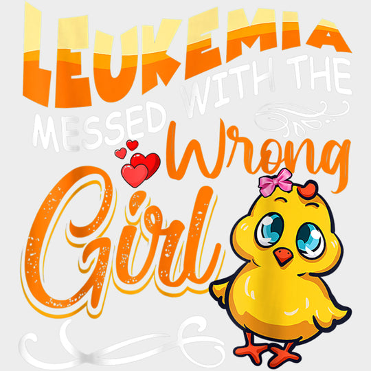 Leukemia Messed With The Wrong Girl - Leukemia DTF Transfers Adult Unisex - S & M (10’’) / Light Color Design (See