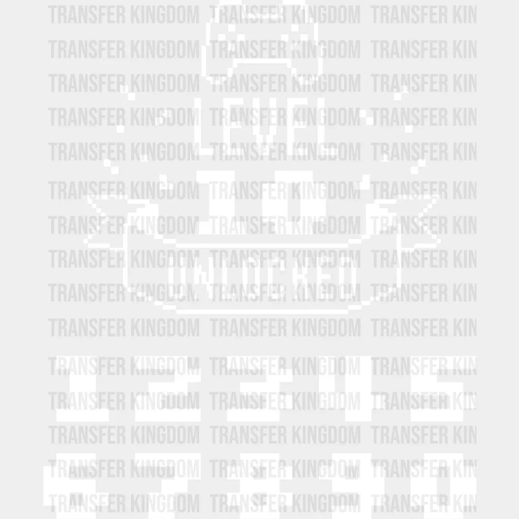 Level 10 Unlocked - Video Game Dtf Heat Transfer Unisex S & M (10’’) / Light Color Design See