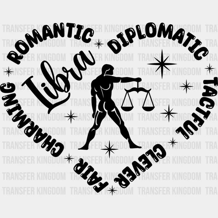 Libra Heart Design - Zodiac & Horoscopes DTF heat transfer