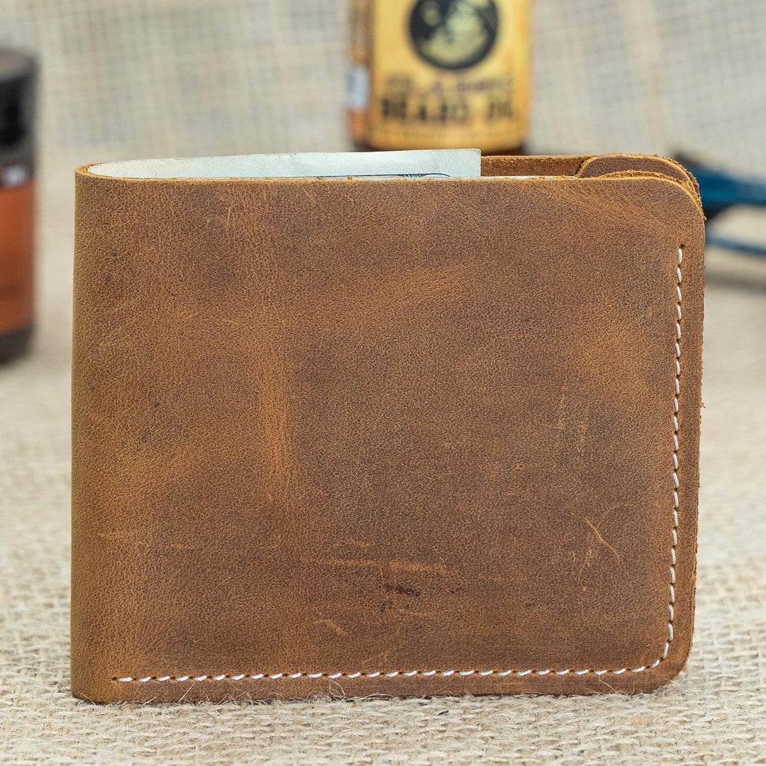 Men’s Slim Wallet – Faux Leather Bifold Wallet with Card Slots