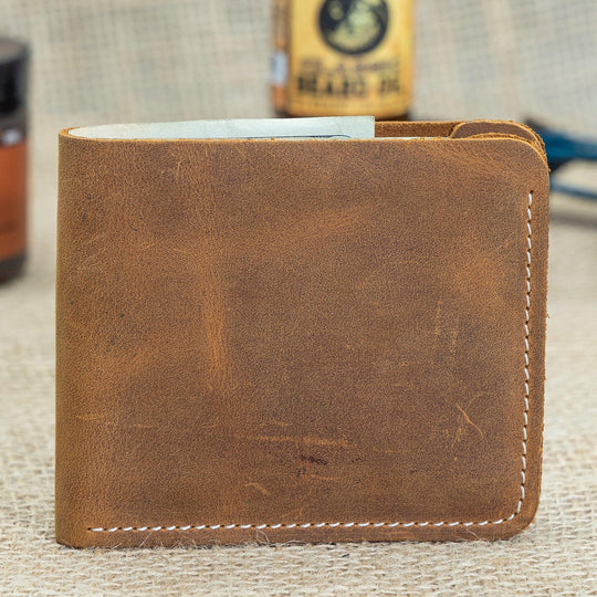 Men’s Slim Wallet – Faux Leather Bifold Wallet with Card Slots