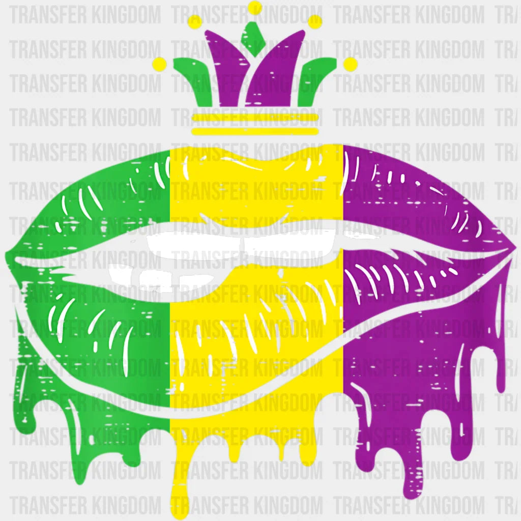 Lips Mardi Gras Design- Dtf Heat Transfer