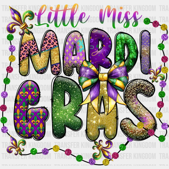 Little Miss Mardi Gras Gemstones - Mardi Gras DTF Transfer