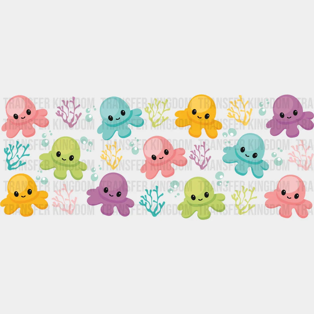 Little Octopus Uv Dtf Transfer Cup Wrap Sticker